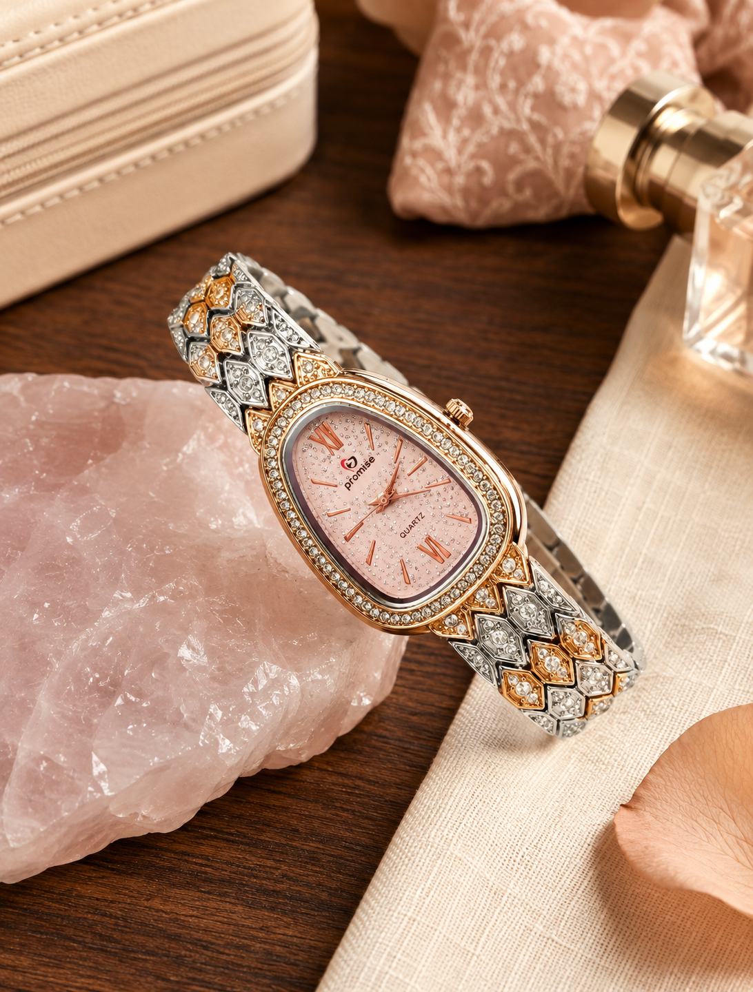 Promise Blush Oval - Diamond Luxury Watch for Women