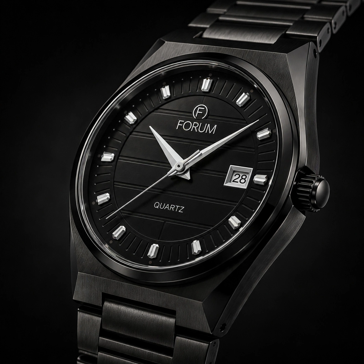 Forum Classic Quartz I Black Stainless Steel Watch
