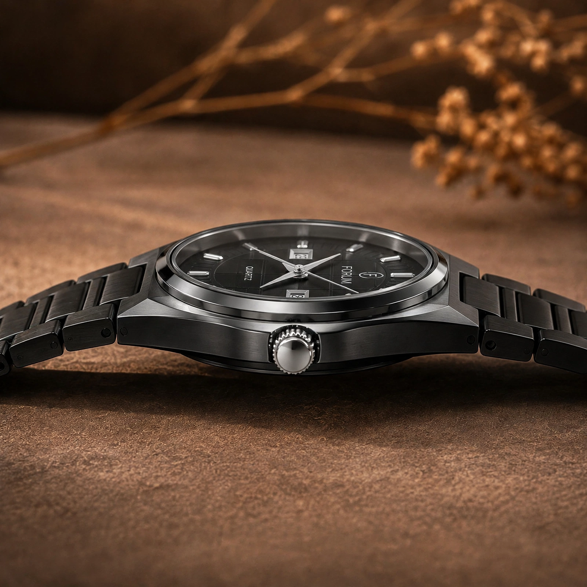 Forum Classic Quartz I Black Stainless Steel Watch