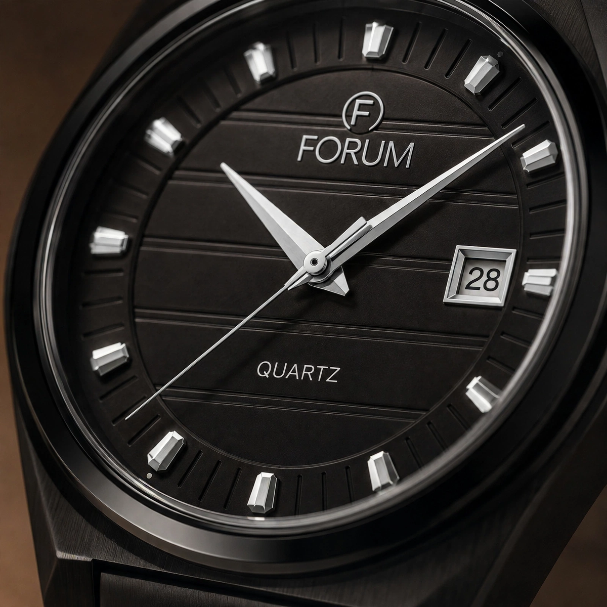 Forum Classic Quartz I Black Stainless Steel Watch
