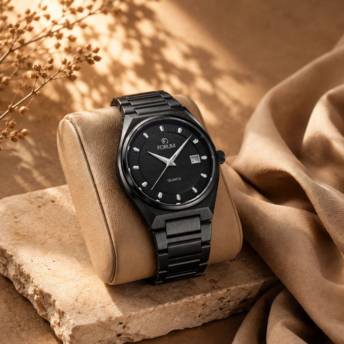 Forum Classic Quartz I Black Stainless Steel Watch