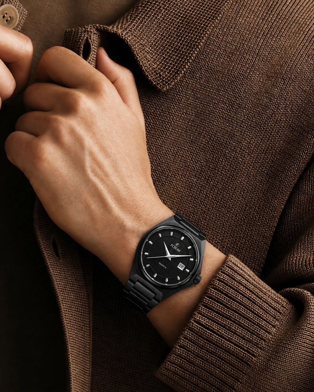 Forum Classic Quartz I Black Stainless Steel Watch