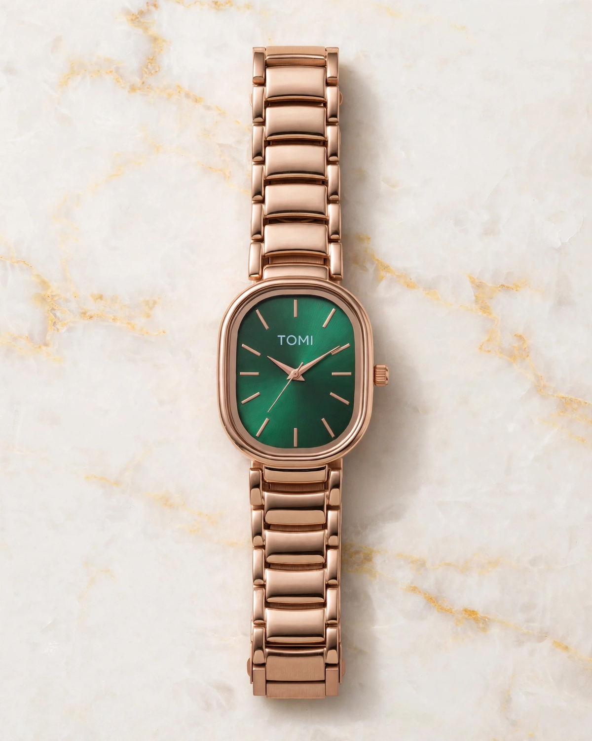 TOMI Emerald Green & Rose Gold Watch for Women