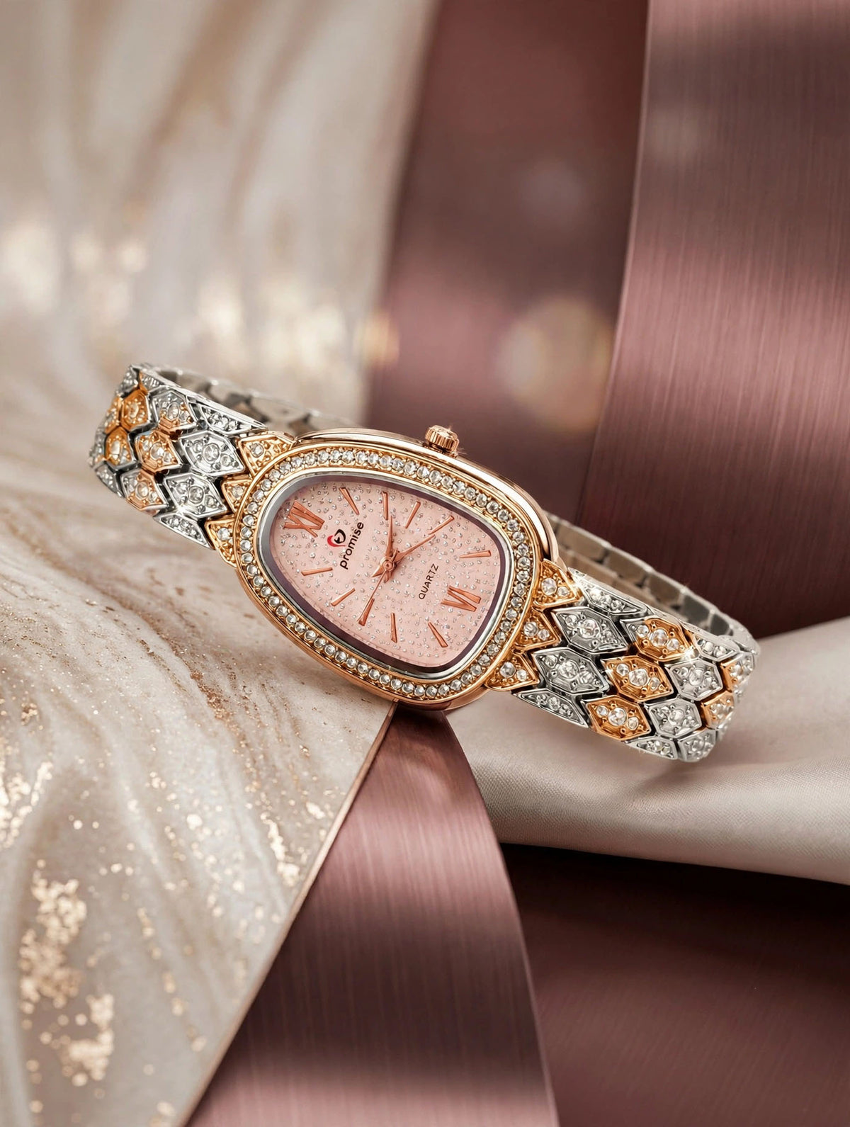 Promise Blush Oval - Diamond Luxury Watch for Women