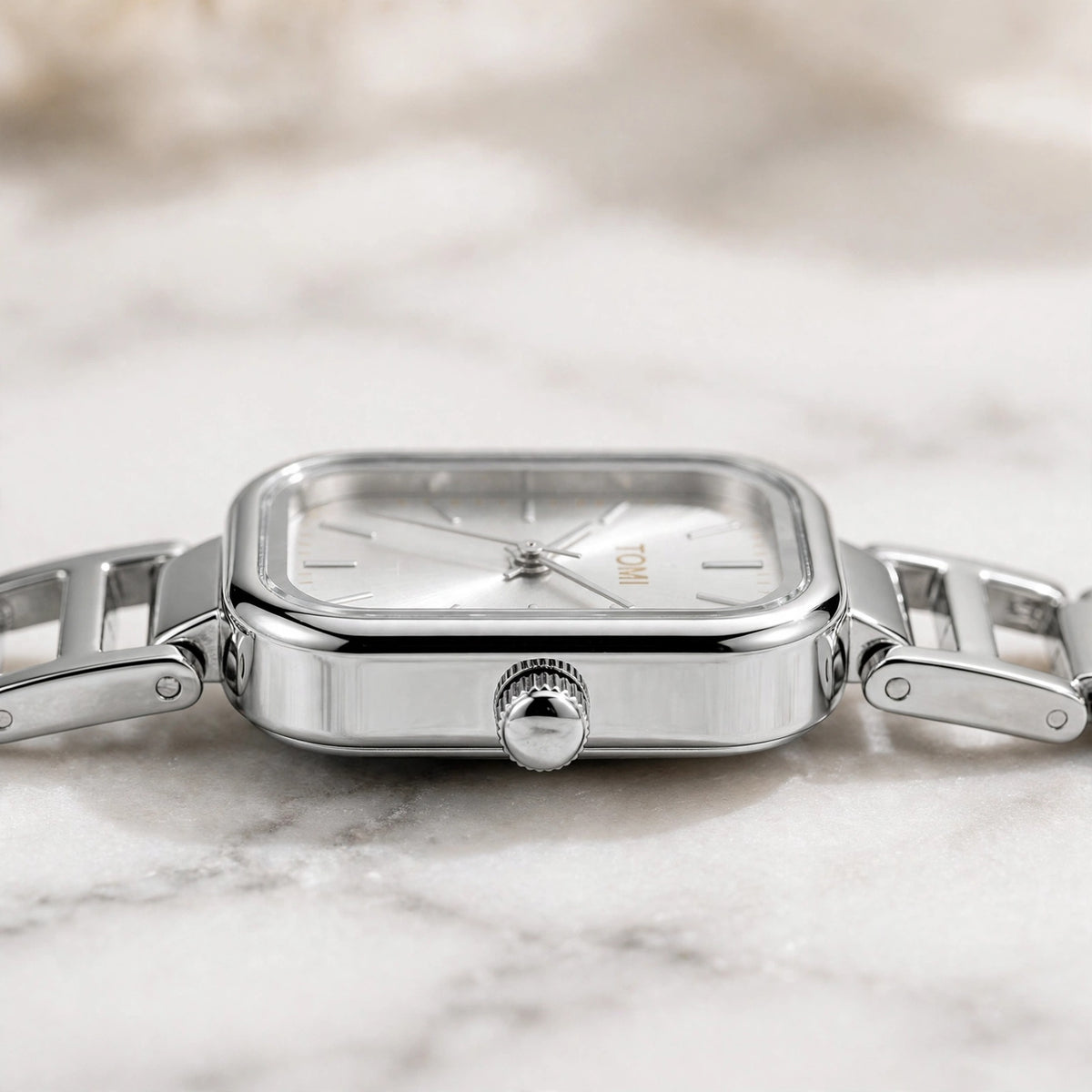 TOMI Women's Silver Minimalist Bracelet Watch