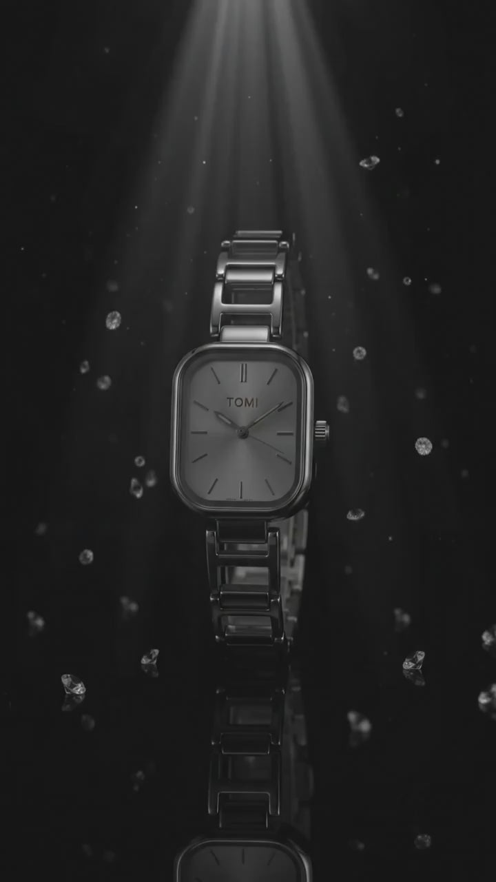 TOMI Women's Silver Minimalist Bracelet Watch